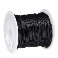 SZNUREK bawełniany woskowany 1mm czarny 20-30m