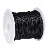 SZNUREK bawełniany woskowany 1mm czarny 20-30m