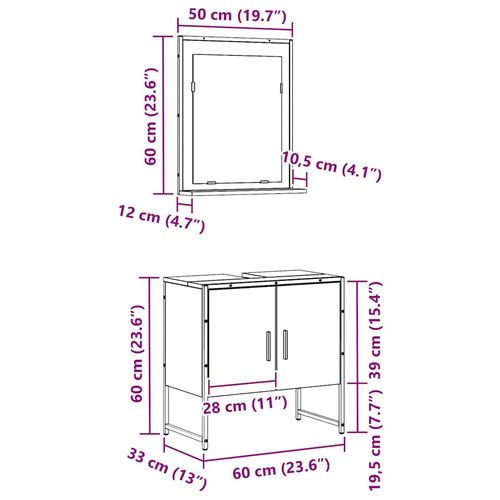 Zestaw mebli łazienkowych 2 pcs Czarny 60 x 33 x 60 cm na Arena.pl