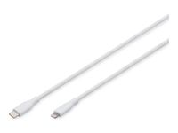 Digitus Lightning silicone connection cable, USB-C - Lightning, 1m | AK-600110-010-W