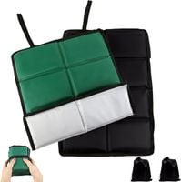 Poduszki Turystyczne Termiczne Składane Zestaw 2 Szt Czarno-Zielone 39x29cm
