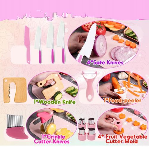 ZESTAW BEZPIECZNYCH NOŻY AKCESORIÓW KUCHENNYCH DLA DZIECI 13EL Prezenty na Arena.pl
