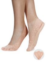 Skarpety stopki damskie niskie koronkowe z ABS beżowe 3PAK 36-41 YOCLUB