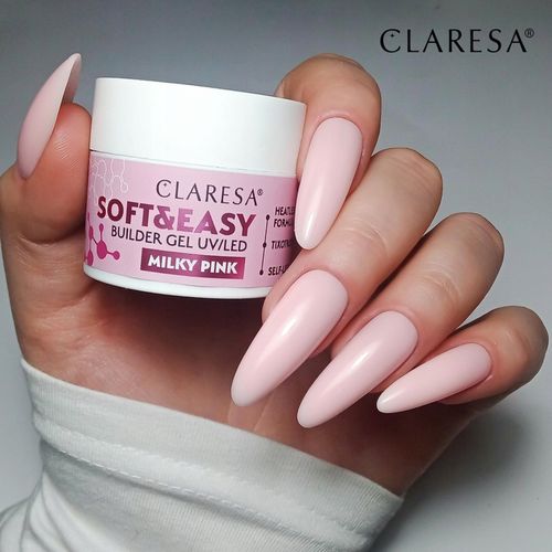 Żel budujący do paznokci Claresa Soft&Easy Builder Milky Pink 45g + PILNIK na Arena.pl