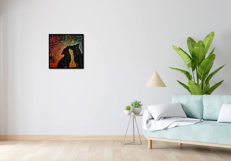 Plakat 50x50cm Psi Uścisk zdjęcie 4