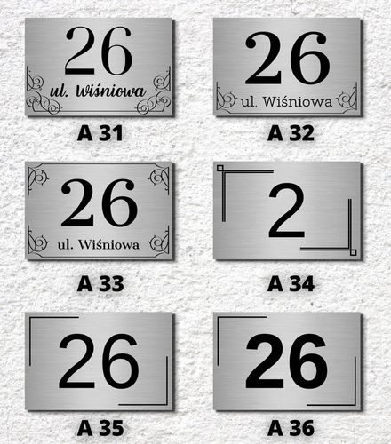 TABLICZKA TABLICA ADRESOWA NUMER DOMU ALUMINIOWA NAZWA NR ULICY ADRES 30X20 na Arena.pl
