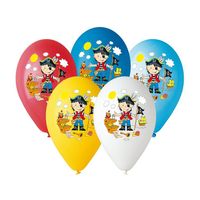 balony kolorowy z nadrukiem pirata 12"/5szt. party