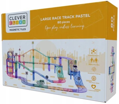 CLEVERCLIXX KLOCKI MAGNETYCZNE TOR WYŚCIGOWY LARGE RACE TRACK 80 EL. na Arena.pl