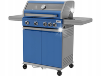 GRILL GAZOWY OGRODOWY 4+1 14,2KW NIEBIESKI 5 PALNIKÓW YATO ŻELIWNY RUSZT