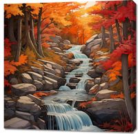 Obraz 90x90cm Jesienne Wodospady