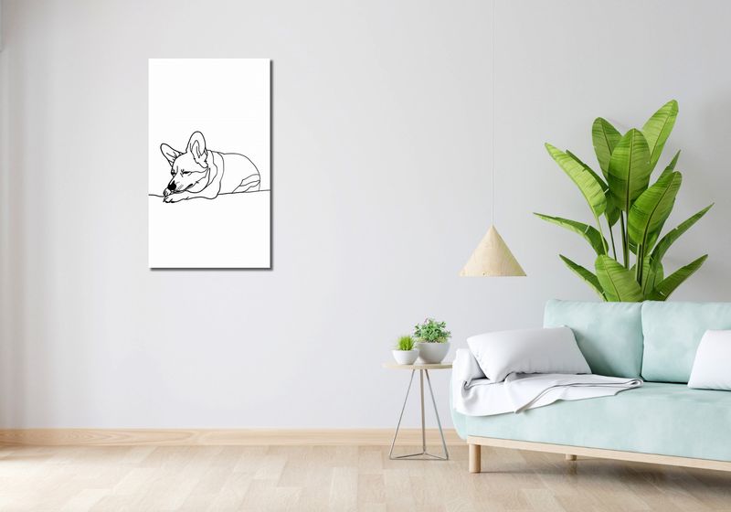 Obraz 50x90cm Śpiący Corgacz zdjęcie 2