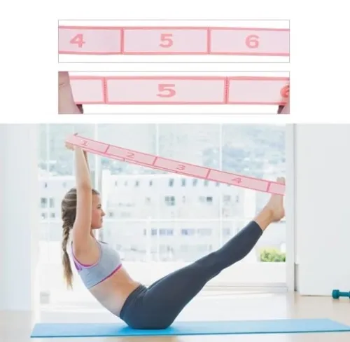 ROZCIĄGLIWY PAS PASEK TAŚMA ROZCIĄGANIE MIĘŚNI YOGA PILATES 9POZIOMÓW 115cm na Arena.pl