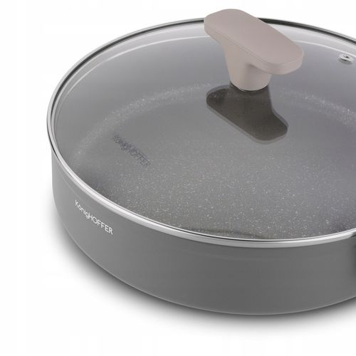 Patelnia na indukcję PATELNIA GŁĘBOKA NON-STICK Z POKRYWKĄ 28cm Pancetta na Arena.pl