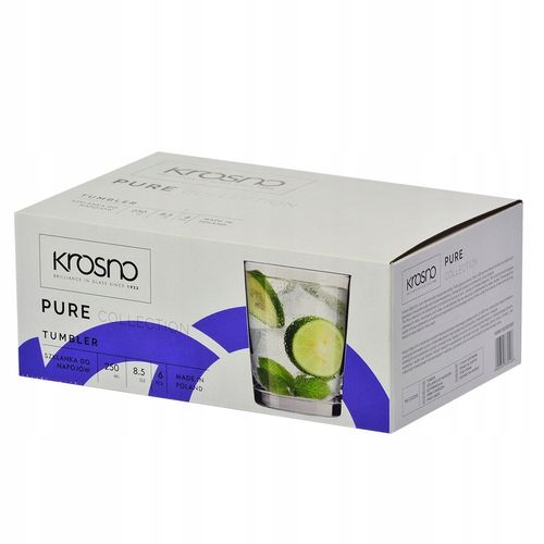 Niskie szklanki Pure KROSNO 6szt 250ml do soków wody napojów dla dzieci na Arena.pl