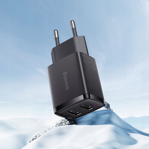 BASEUS ŁADOWARKA SIECIOWA 2X USB 10.5W CZARNY DO TELEFONÓW I TABLETÓW zdjęcie 14