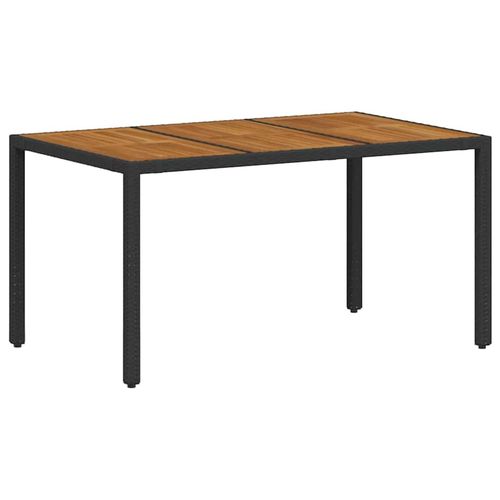 Zestaw do jadalni w ogrodzie 7 pcs Czarny i Drewno na Arena.pl