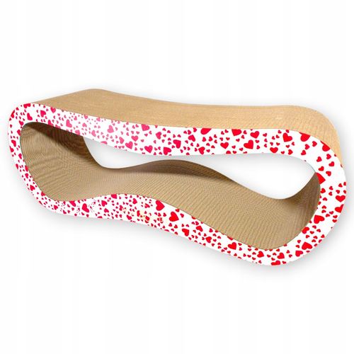 Drapak dla kota LEON | biały w serca | 78x28x24 cm | MruuPruu na Arena.pl