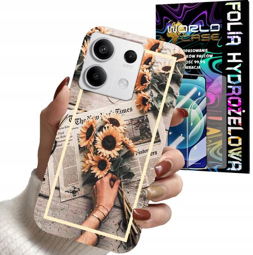 ETUI DO XIAOMI NOTE 13 5G - SŁONECZNIK KWIATY DLA KOBIET PLECKI + FOLIA na Arena.pl