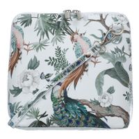 VERA PELLE torebka skórzana listonoszka z paskiem na ramię V643 z pawiami