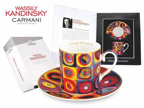 Kpl. Filiżanka ze spodkiem - Wassily Kandinsky. Color Stady. Squares with concentric circles /1913r na Arena.pl