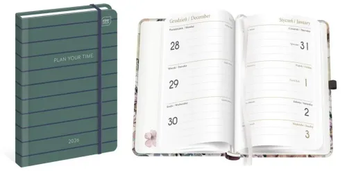 KALENDARZ KSIĄŻKOWY B6 192 MAT+UV NAVY 2026 INTERDRUK na Arena.pl