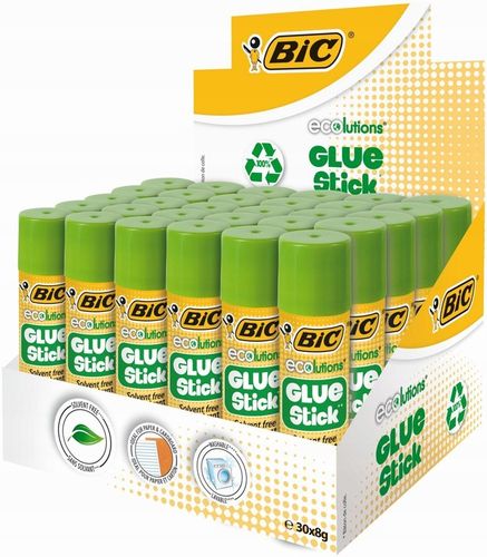 BIC ECO GLUE STICK KLEJ W SZTYFCIE MOCNY SZKOLNY BIUROWY 8g ZESTAW x30 na Arena.pl