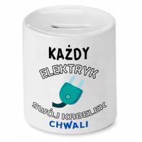 Skarbonka Prezent Dla Elektryka Każdy Elektryk Z Nadrukiem Ze Zdjęciem