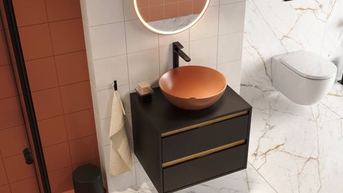 Luqa umywalka nablatowa 40 cm okrągła, terracotta mat na Arena.pl