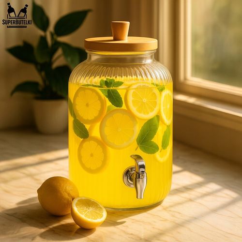 Słoik z kranikiem 5L duży słój szklany z kranem dzbanek dystrybutor wody na Arena.pl