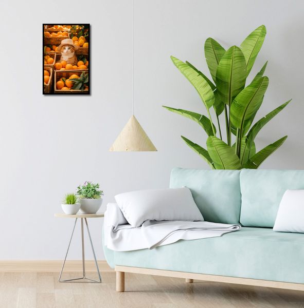 Plakat 30x45cm Kot w Pomarańczach zdjęcie 4