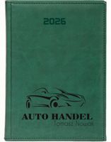 KALENDARZ A5 2026 DZIENNY terminarz z nadrukiem AUTO HANDEL NAZWISKO