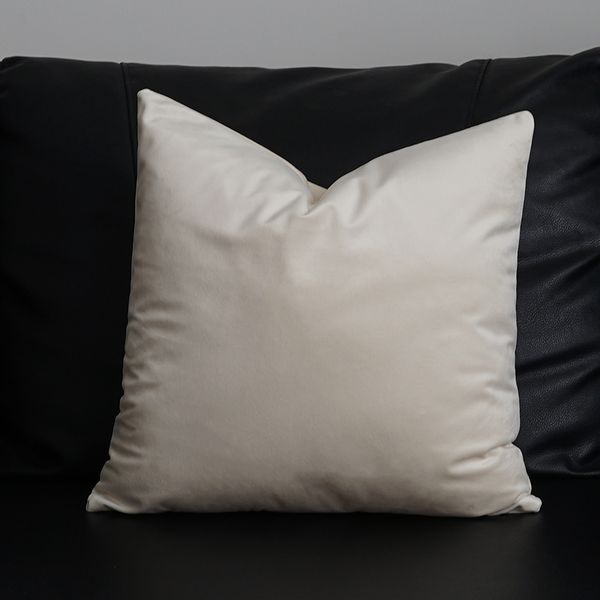 Poszewka BIAŁA poduszka ECRU aksamitna ozdobna dekoracyjna 40X60CM zdjęcie 2