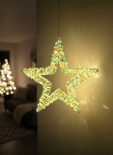 Ozdoba Do Okna Wisząca Gwiazda Świąteczna LED Świecąca z Obu Stron 8 trybów na Arena.pl