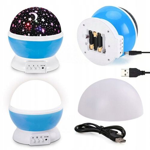 PROJEKTOR GWIAZD KSIĘŻYCA NIEBA OBROTOWY LAMPKA NOCNA RZUTNIK DLA DZIECKA na Arena.pl