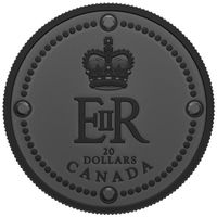 Canada: Queen Elizabeth II's Royal Cypher $20 Srebro 2022 Black Rhodium Matte Proof