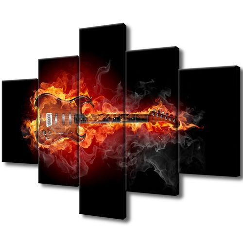 Obraz Drukowany 100X70 Płonąca Gitara na Arena.pl