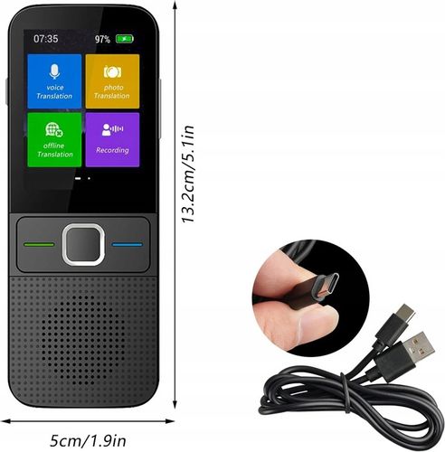 Przenośny tłumacz Hersance AA75-1, offline/Wi-Fi dwukierunkowy 137 języków na Arena.pl