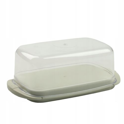 PLASTIKOWA MASELNICA KOLOR BEŻ Z POKRYWĄ POJEMENIK NA MASŁO na Arena.pl