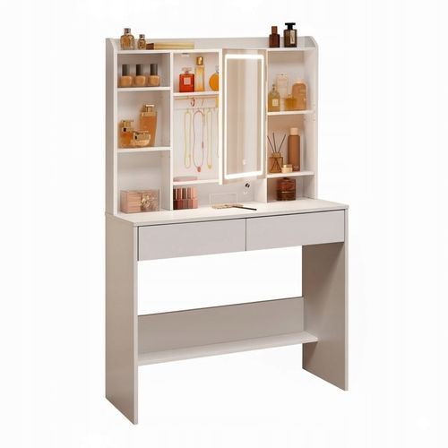 Toaletka lustro LED oświetlenie regulowana biała nowoczesna na Arena.pl