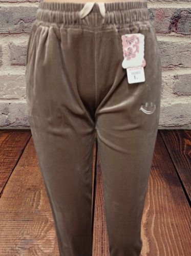 Spodnie welurowe z kieszeniami bawełna MODNE prążki DASIRE L brązowe na Arena.pl