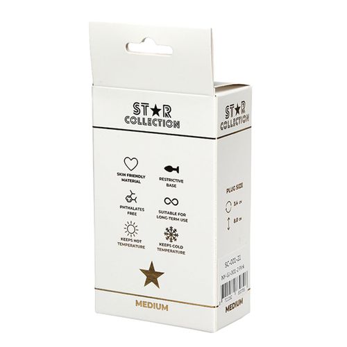 Star Collection - Pink Silicone Anal Plug M - Clear Stone na Arena.pl