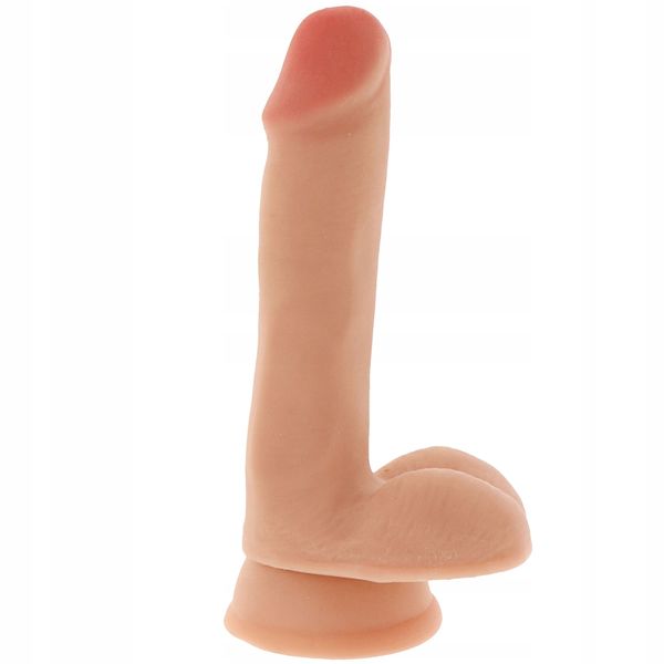 Cieliste dildo na przyssawce. Penis 16 cm zdjęcie 3