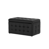 Puf ze schowkiem ekoskóra czarny MICHIGAN