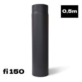 RURA 0,5 m fi 150 50 cm dymowa żaroodporna czarna spalinowa 2mm