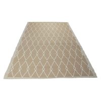 Dywan zewnętrzny na balkon, taras i do kuchni 120x180 cm – beżowy boho z rombami, wodoodporny ES-11A