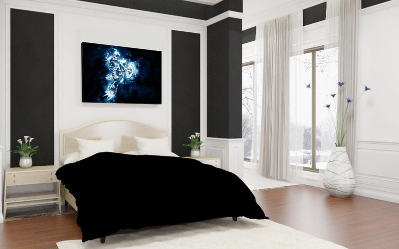 Foto obraz na płótnie "Motocross - neon" 40x30 zdjęcie 1