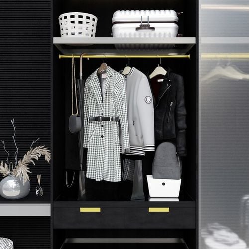 DRĄŻEK NA UBRANIA DO SZAFY 2X UCHWYTY DO GARDEROBY Fi 25MM 100 cm na Arena.pl