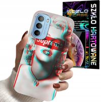 ETUI DO MOTOROLA MOTO G52 / G82 - Monroe MODNE KOBIECE WZORY + SZKŁO