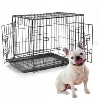 Metalowa Klatka Kennelowa CZARNA Kojec DLA PSA M