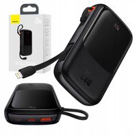 BASEUS POWER BANK SZYBKI 10000mAh 20W WBUDOWANY KABEL MOCNY POWERBANK